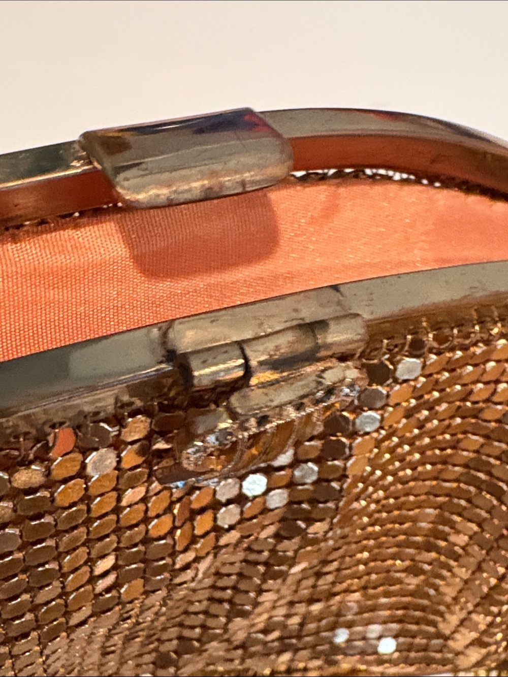 Two Vintage Purses Whiting & David Gold Mesh Purse As Is - Picture 10 of 10